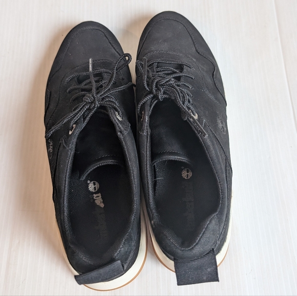 TIMBERLAND women's black leather lace-up sneakers size 8.5 - Picture 8 of 10